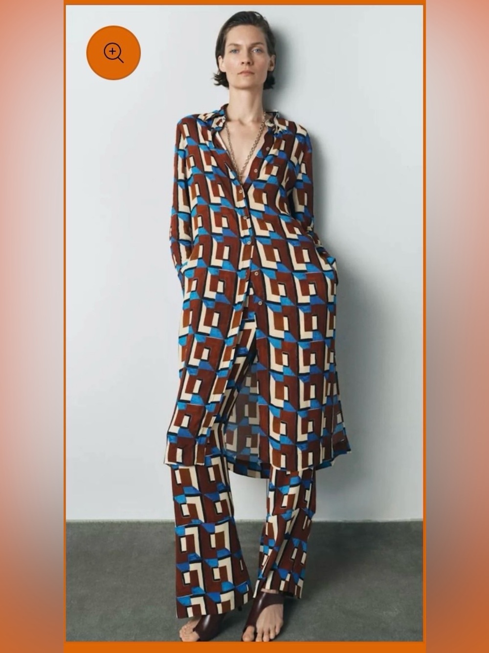 Zara Geometric Print Trousers